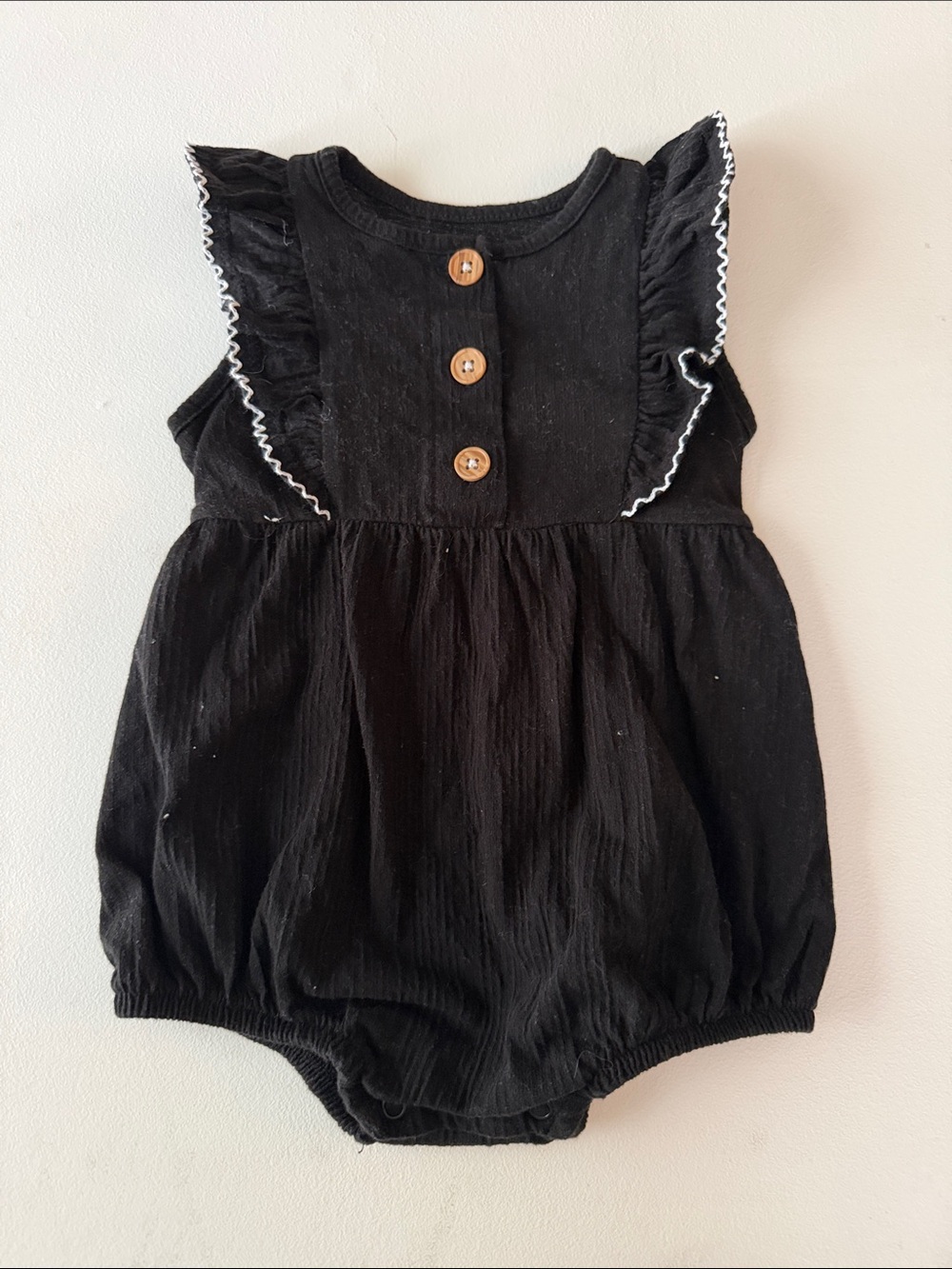 wonder nation - Black Ruffle Romper